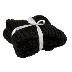 Pletený černý pléd Tricot black - 152*127 cm