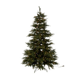 Vánoční stromek extra s led světýlky zelený - 225cm