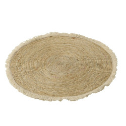 Přírodní kulatý koberec s třásněmi z kukuřičných listů Maize - Ø 70*1 cm