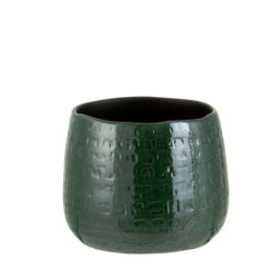 Tmavě zelený vzorovaný obal na květináč Seraphine S - Ø16*14 cm