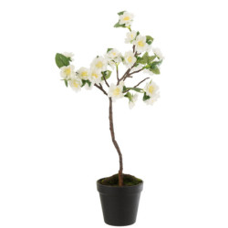 Dekorace umělý bílý kvetoucí stromek - 24-24*52 cm