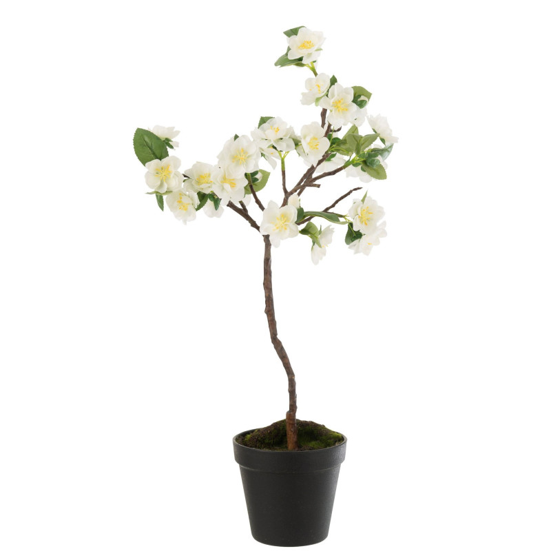 Dekorace umělý bílý kvetoucí stromek - 24-24*52 cm