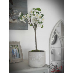 Dekorace umělý bílý kvetoucí stromek - 24-24*52 cm
