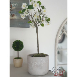 Dekorace umělý bílý kvetoucí stromek - 24-24*52 cm