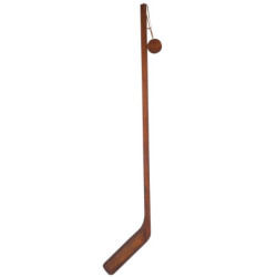 Dekorace dřevěná hokejka s pukem - 3*26*126 cm