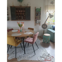 Béžovo - mintová stolička / podnožka Fringe mint - Ø 37*45cm