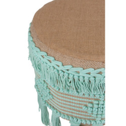 Béžovo - mintová stolička / podnožka Fringe mint - Ø 37*45cm