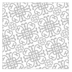 Bílo-stříbrné papírové ubrousky Ornament - 33*33 cm (20ks)