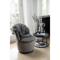 Sametové taupe klubové křeslo Cody  - 57*57*73 cm