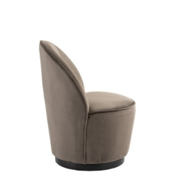 Sametové taupe klubové křeslo Cody  - 57*57*73 cm