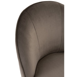 Sametové taupe klubové křeslo Cody  - 57*57*73 cm