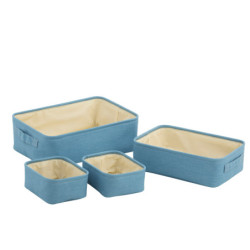 4ks modré látkové košíky Jeans blue - 31*20*11cm