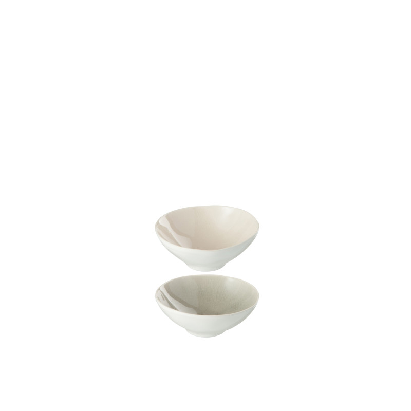 2 ks béžové misky Apero Taupe s popraskáním - 12*12*4,8 cm