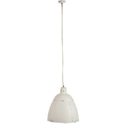 Bílá závěsná kovová lampa s patinou - 45*45*55 cm