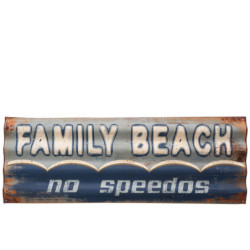 Kovová cedule Family Beach - 111,5*2,5*40 cm