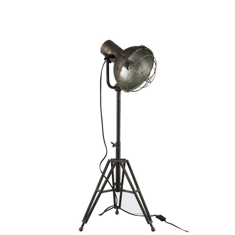 Stojací lampa kulatá v kovově šedé barvě - 35*30*93 cm