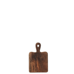 Tmavě hnědé dřevěné prkénko s rukojetí - 15,5*25*1,9 cm