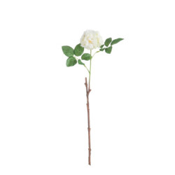 Umělá dekorativní květina Planá růže bílá - 15*7*45 cm