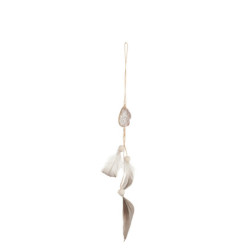 Závěsná dekorace pírka s kamínkem - 6*2*30 cm
