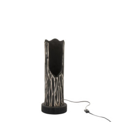 Stojací dřevěná lampa Paulownia Black 1 - Ø 20*51 cm