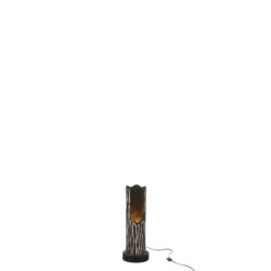 Stojací dřevěná lampa Paulownia Black 1 - Ø 20*51 cm