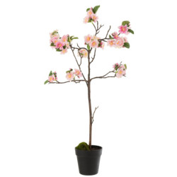 Dekorace umělý růžový kvetoucí stromek - 22*22*90 cm