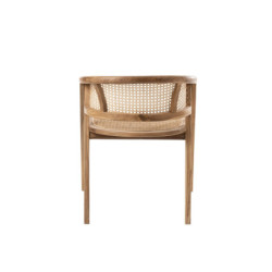 Hnědá dřevěná židle Ani Teak s bambusovým výpletem - 59*59*73cm