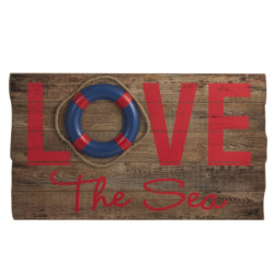 Dřevěná nástěnná 3D cedule Love the Sea - 70*40*5cm