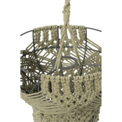 Zelené závěsné stínidlo s provázky Macrame  -  Ø 25*97 cm / E27