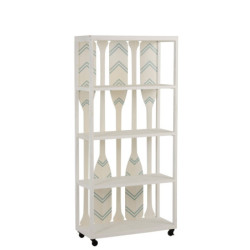 Bílý dřevěný policový regál s pádly Paddles - 80*35*172 cm