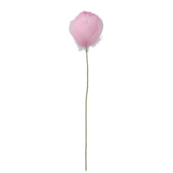 Dekorace růžová květina tulipán z peříček  - Ø12*38cm