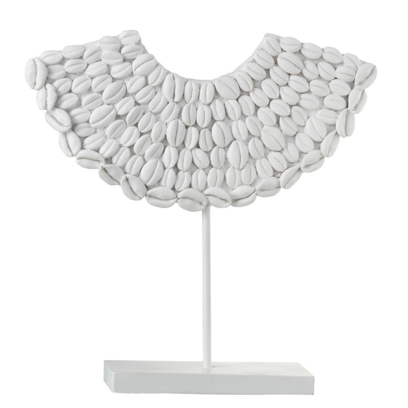 Bílá dekorace mušle na noze - 34*10*34 cm