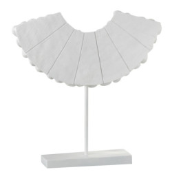 Bílá dekorace mušle na noze - 34*10*34 cm
