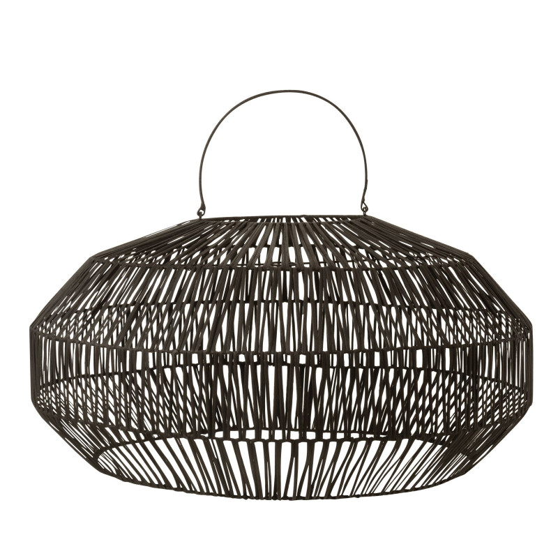 Závěsné černé ratanové stínidlo Drim - Ø 58*30 cm/ E27