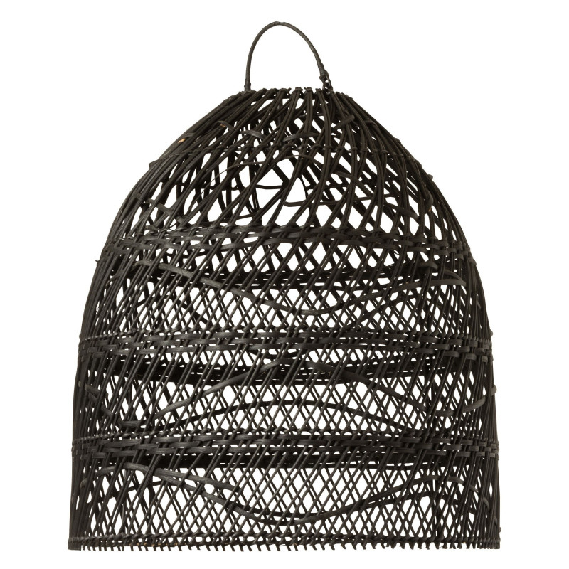 Závěsné černé ratanové stínidlo Hane  - Ø 40*44 cm/ E27