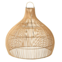 Závěsné přírodní ratanové stínidlo Pear shape - Ø 83*76 cm/ E27