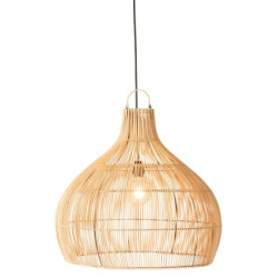 Závěsné přírodní ratanové stínidlo Pear shape - Ø 83*76 cm/ E27