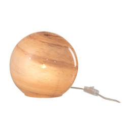 Růžová skleněná mramorovaná stolní lampa Dany - 22*20*18 cm/ E14