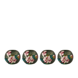 Sada 4ks zelených svícnů Embroider - Ø10*9cm