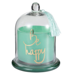 Vonná svíčka ve skleněné dóze s poklopem Be happy - Ø 14*20cm /50h