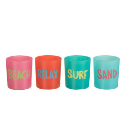 Sada 4ks barevné skleněné svícny Summer - Ø7*8 cm