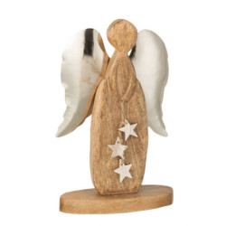 Dřevěný anděl s kovovými křídly - 15*6*26cm