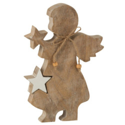 Dřevěný anděl s vyndavací hvězdou - 15*2,5*23cm