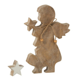 Dřevěný anděl s vyndavací hvězdou - 15*2,5*23cm