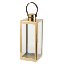 Zlatá kovová lucerna Recin - 17*17*52cm