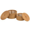 Set 2ks kulatých ratanových boxů s výpletem Rattan Boom  - Ø 31*19cm