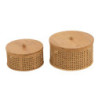 Set 2ks kulatých ratanových boxů s výpletem Rattan Boom  - Ø 31*19cm