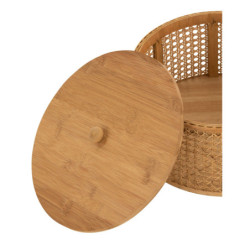 Set 2ks kulatých ratanových boxů s výpletem Rattan Boom  - Ø 31*19cm