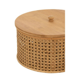 Set 2ks kulatých ratanových boxů s výpletem Rattan Boom  - Ø 31*19cm
