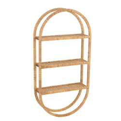 Nástěnná oválná ratanová polička Rattan Boom  - 56*20*110cm